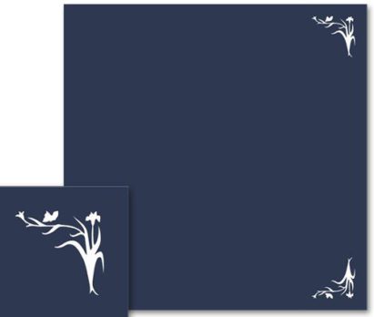 wycięte kwiatki nr 1 w obu narożnikach