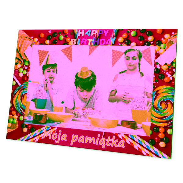 ramka papierowa na zdjęcia - 18x24 - drukowana - urodziny