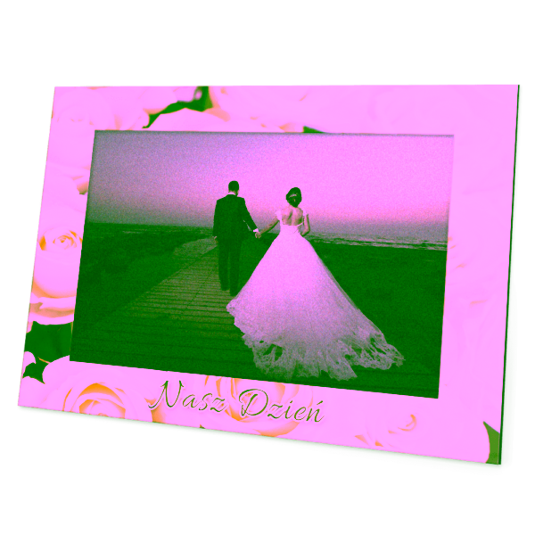 ramka papierowa na zdjęcia - 18x24 - drukowana - ślub