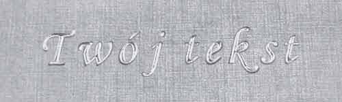 Srebrzenie - czcionka Mono Cursive