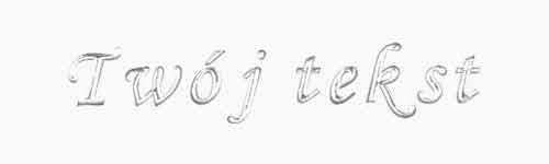 Srebrzenie - czcionka Mono Cursive