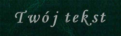 Srebrzenie - czcionka Mono Cursive