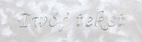 Srebrzenie - czcionka Mono Cursive