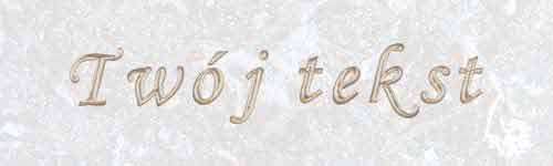 Tłoczenie - czcionka Prosta