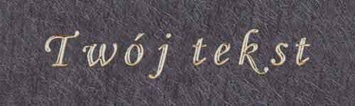 Tłoczenie - czcionka Prosta