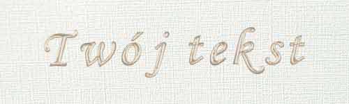 Tłoczenie - czcionka Prosta