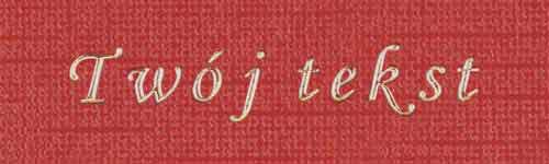 Tłoczenie - czcionka Prosta