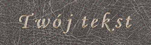 Tłoczenie - czcionka Prosta