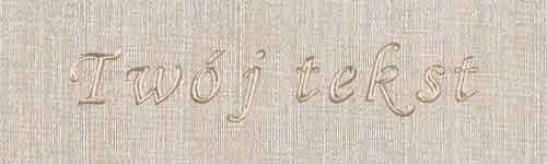 Tłoczenie - czcionka Prosta