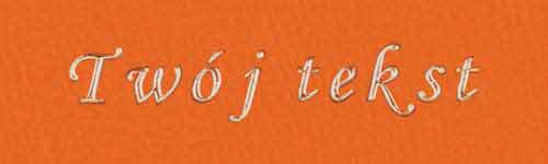 Tłoczenie - czcionka Prosta