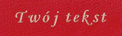 Tłoczenie - czcionka Prosta