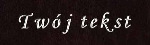 Srebrzenie - czcionka Mono Cursive
