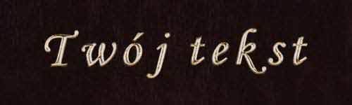 Złocenie - czcionka Mono Cursive