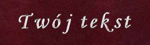 Srebrzenie - czcionka Mono Cursive