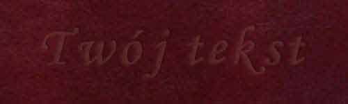 Tłoczenie - czcionka Mono Cursive