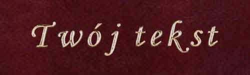 Złocenie - czcionka Mono Cursive