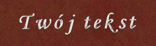 Srebrzenie - czcionka Mono Cursive