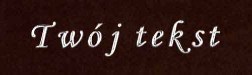 Srebrzenie - czcionka Mono Cursive