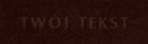 Tłoczenie - czcionka Prosta