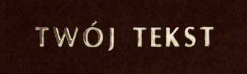 Złocenie - czcionka Prosta