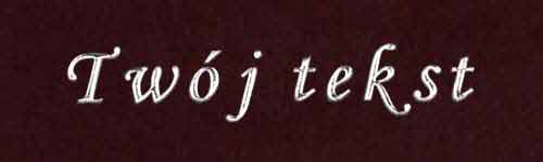 Srebrzenie - czcionka Mono Cursive