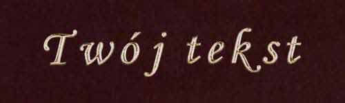 Złocenie - czcionka Mono Cursive