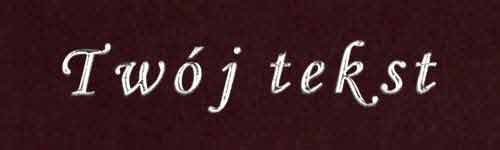 Srebrzenie - czcionka Mono Cursive