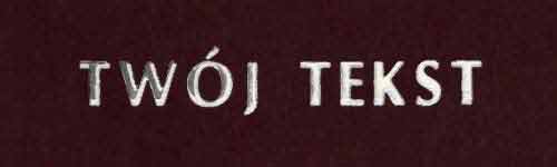 Srebrzenie - czcionka Prosta