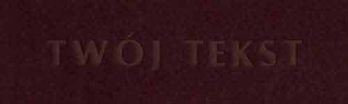 Tłoczenie - czcionka Prosta