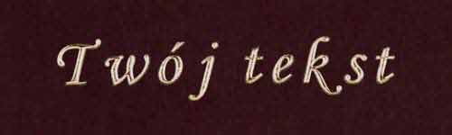 Złocenie - czcionka Mono Cursive