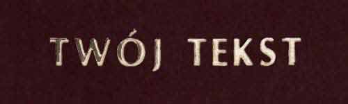 Złocenie - czcionka Prosta