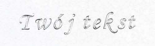 Srebrzenie - czcionka Mono Cursive