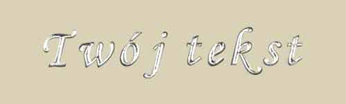 Srebrzenie - czcionka Mono Cursive
