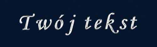 Srebrzenie - czcionka Mono Cursive