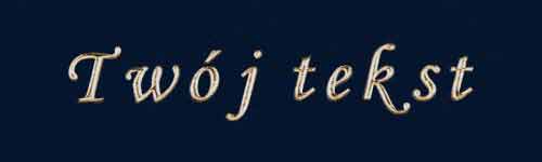Złocenie - czcionka Mono Cursive