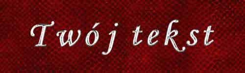 Srebrzenie - czcionka Mono Cursive