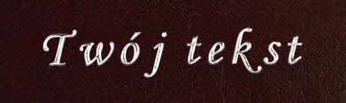 Srebrzenie - czcionka Mono Cursive