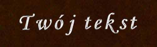 Srebrzenie - czcionka Mono Cursive