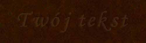 Tłoczenie - czcionka Mono Cursive