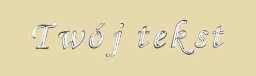 Srebrzenie - czcionka Mono Cursive