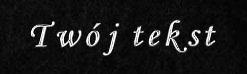 Srebrzenie - czcionka Mono Cursive