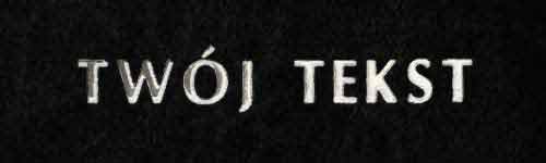 Srebrzenie - czcionka Prosta