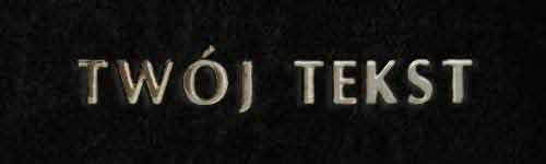 Złocenie - czcionka Prosta