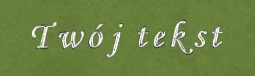 Srebrzenie - czcionka Mono Cursive