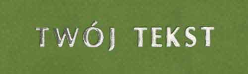 Srebrzenie - czcionka Prosta