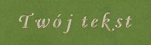 Złocenie - czcionka Mono Cursive