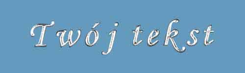 Srebrzenie - czcionka Mono Cursive