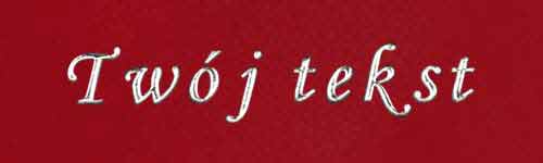 Srebrzenie - czcionka Mono Cursive