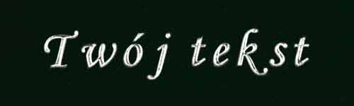 Srebrzenie - czcionka Mono Cursive