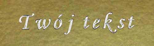 Srebrzenie - czcionka Mono Cursive